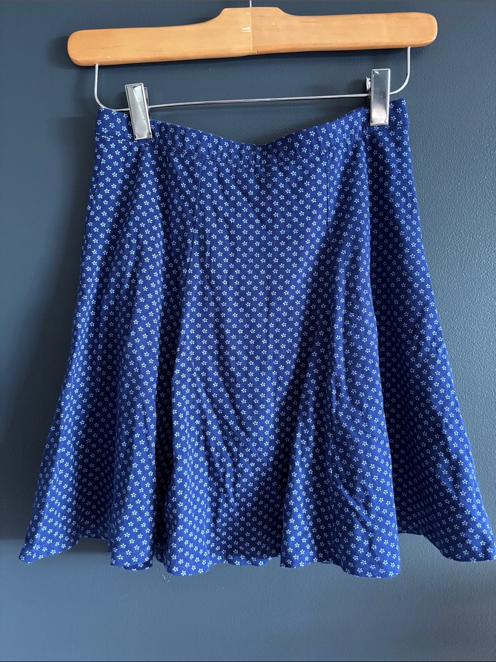 Lands' End Blue Floral Skirt